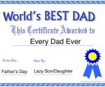 Father's Day Certificate for the World's Best Dad