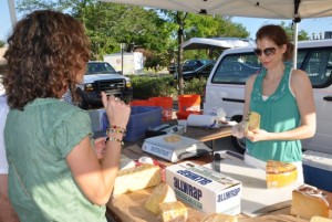 Cheese Sampling at the Barrington Farmer's Market