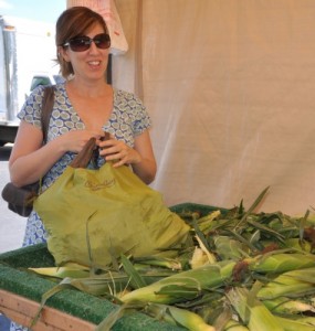 Selecting Sweet Corn at The Foley Farmstand