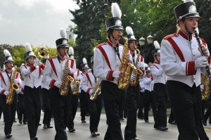 Marching in the Barrington Homecoming Parade