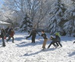 Stickney Family Turkey Bowl Snow and Football on Thanksgiving