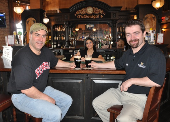Bryan McGonigal and Damien Dunne Preparing for Celtic Fest at McGonigal's Irish Pub in Barrington, Illinois