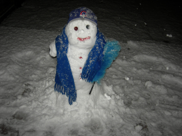 Post - Chicago Cubs Snowman