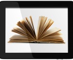 Generic Tablet Computer and book - Digital Library Concept