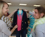Marcy Sparr & Annie Lang Prepare LUXE Wearhouse Displays - Photographed by Julie Linnekin